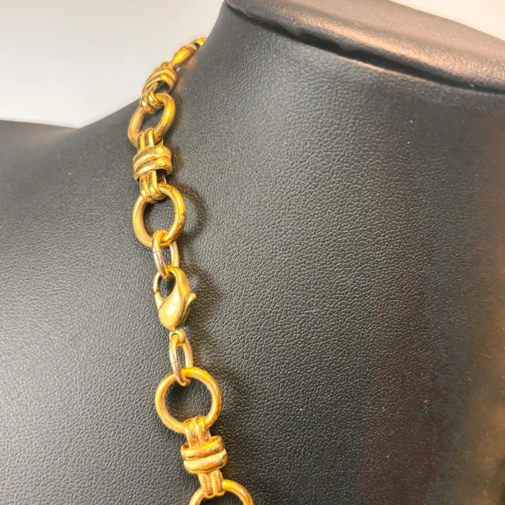 Vintage Gold Chunky Link Chain Necklace Statement Boho Chic Minimalist 90s
